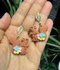 Floral Squirrel Earrings