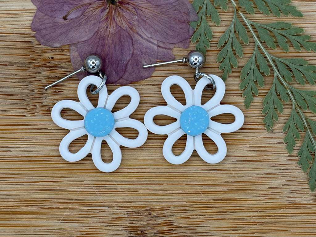 Daisy Drop - blue sparkle